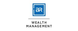 Logo of BR Wealth Management featuring a stylized BR in a blue square above the text Wealth Management.