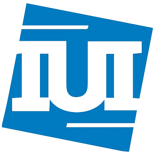 Blue and black stylized logo featuring angular shapes that form the letters UT. The background is transparent.