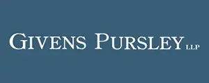 Givens Pursley LLP logo with white text on a blue background.