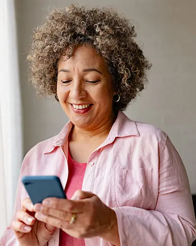 senior woman using her phone